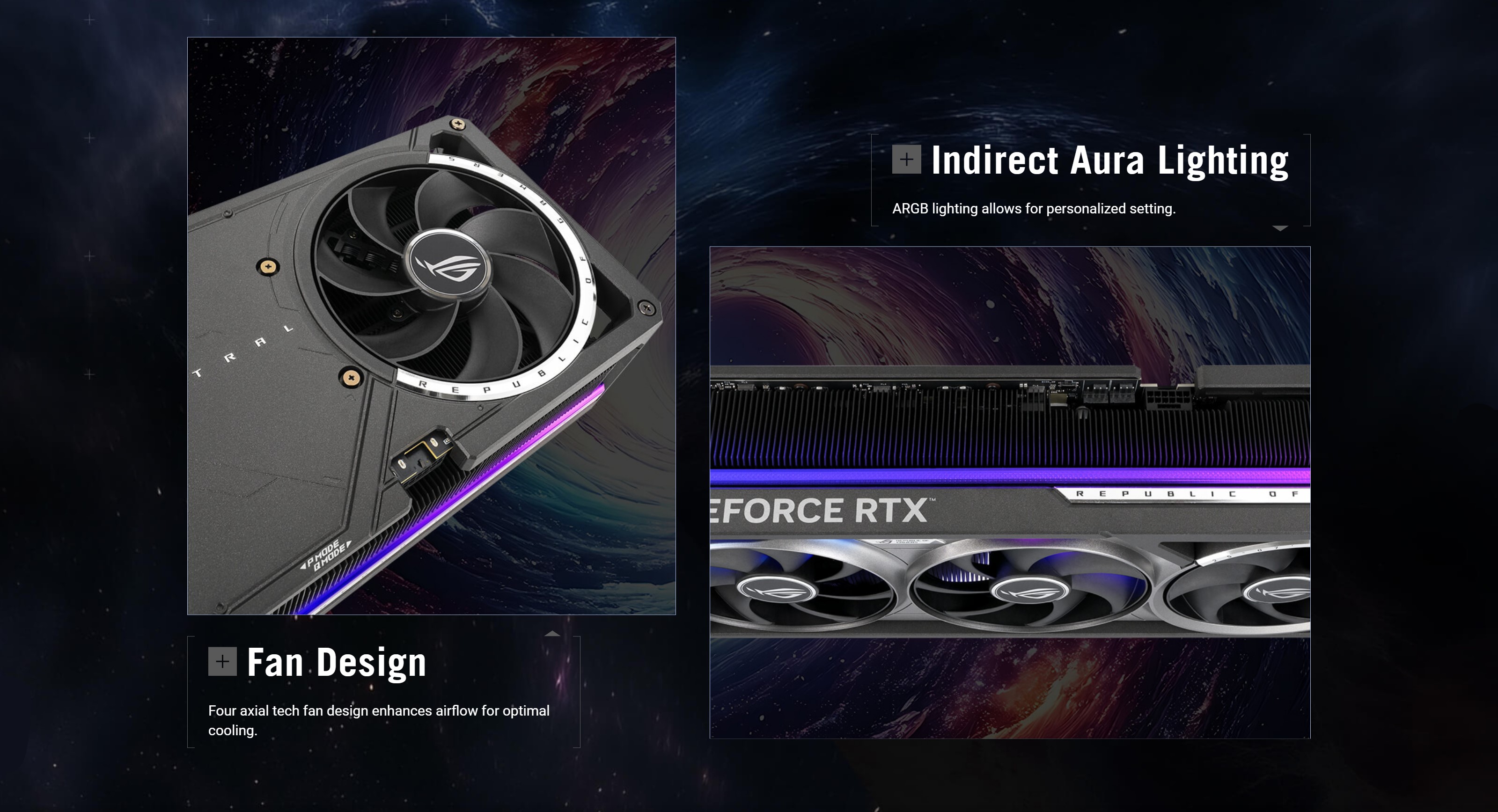 A large marketing image providing additional information about the product ASUS GeForce RTX 5080 ROG Astral Gaming OC 16GB GDDR7  - Additional alt info not provided